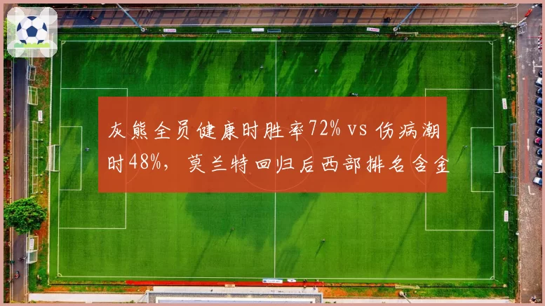 灰熊全员健康时胜率72% vs 伤病潮时48%，莫兰特回归后西部排名含金量待检验
